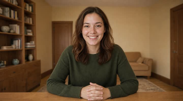 Rachel, an AI avatar presenter
